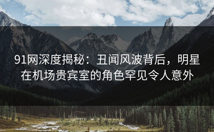 91网深度揭秘：丑闻风波背后，明星在机场贵宾室的角色罕见令人意外